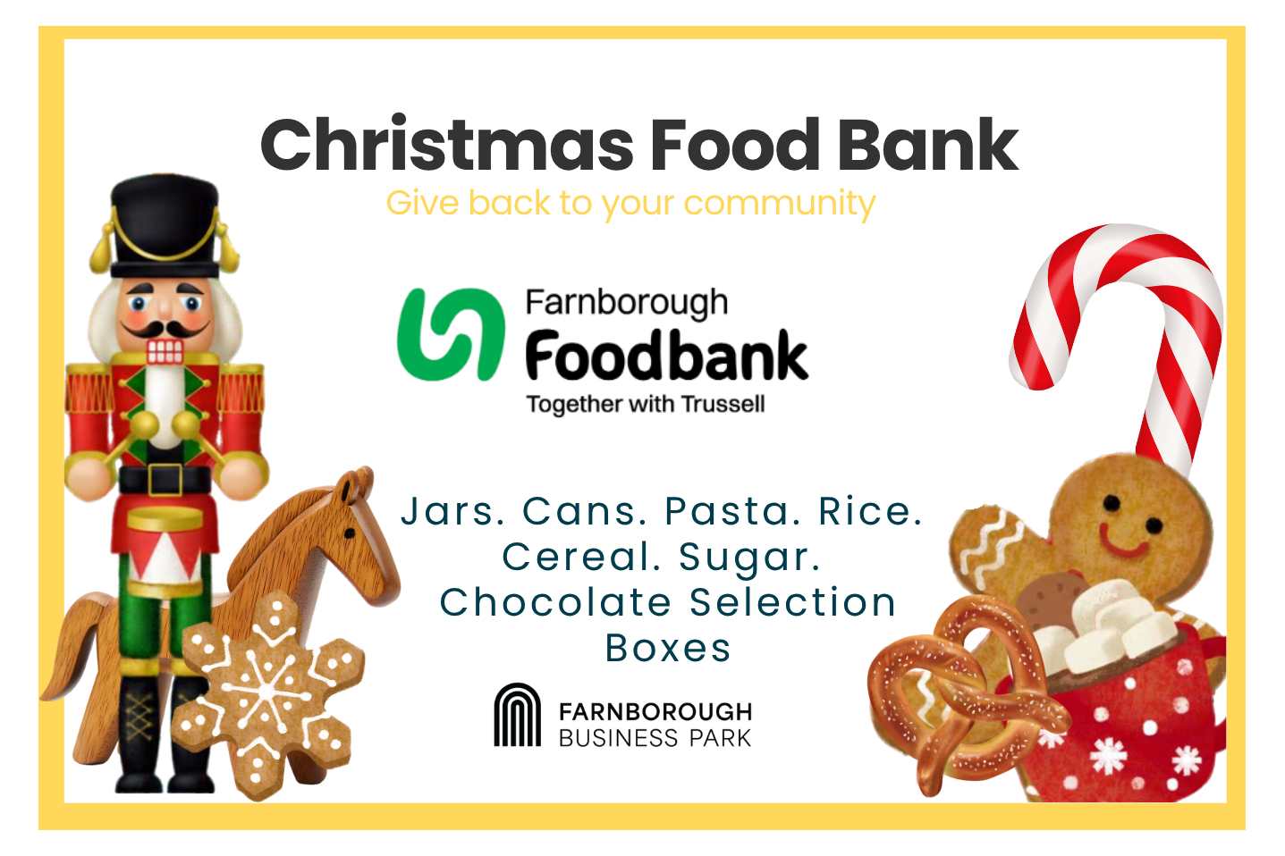 Christmas Donation Drive 🥫🥫 in support of Farnborough Foodbank - Monday Nov 9 - Friday Nov 20